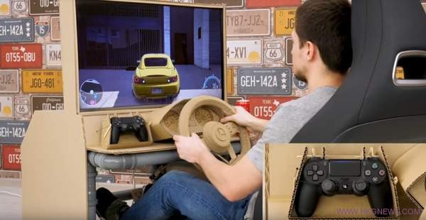 超“真實”用紙板體驗賽車模擬駕駛室
