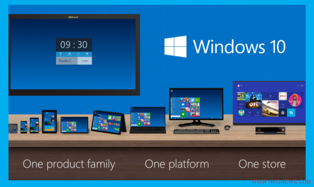 Windows 10支持手機、平板、PC以及Xbox One等設備