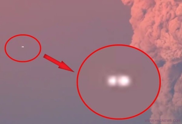 智利火山爆發驚現UFO身影